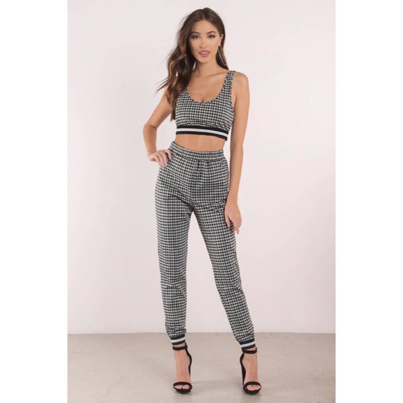 Tobi Pants - Black Gingham Print Joggers Tobi Pants - Black Gingham Print Joggers
